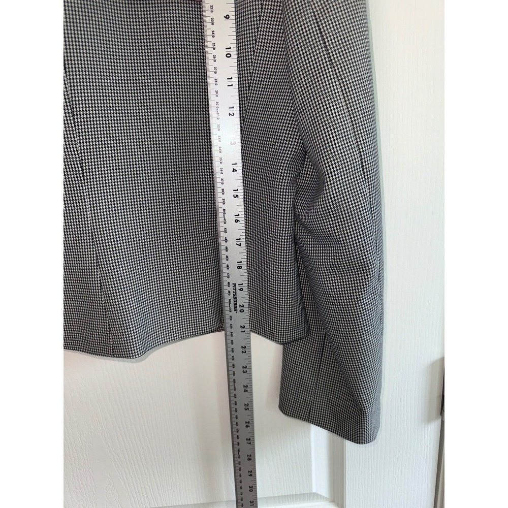 Stresa ASL Womens Houndstooth Skirt Suit Set Black White Size 10 Blazer Skirt - Picture 13 of 16